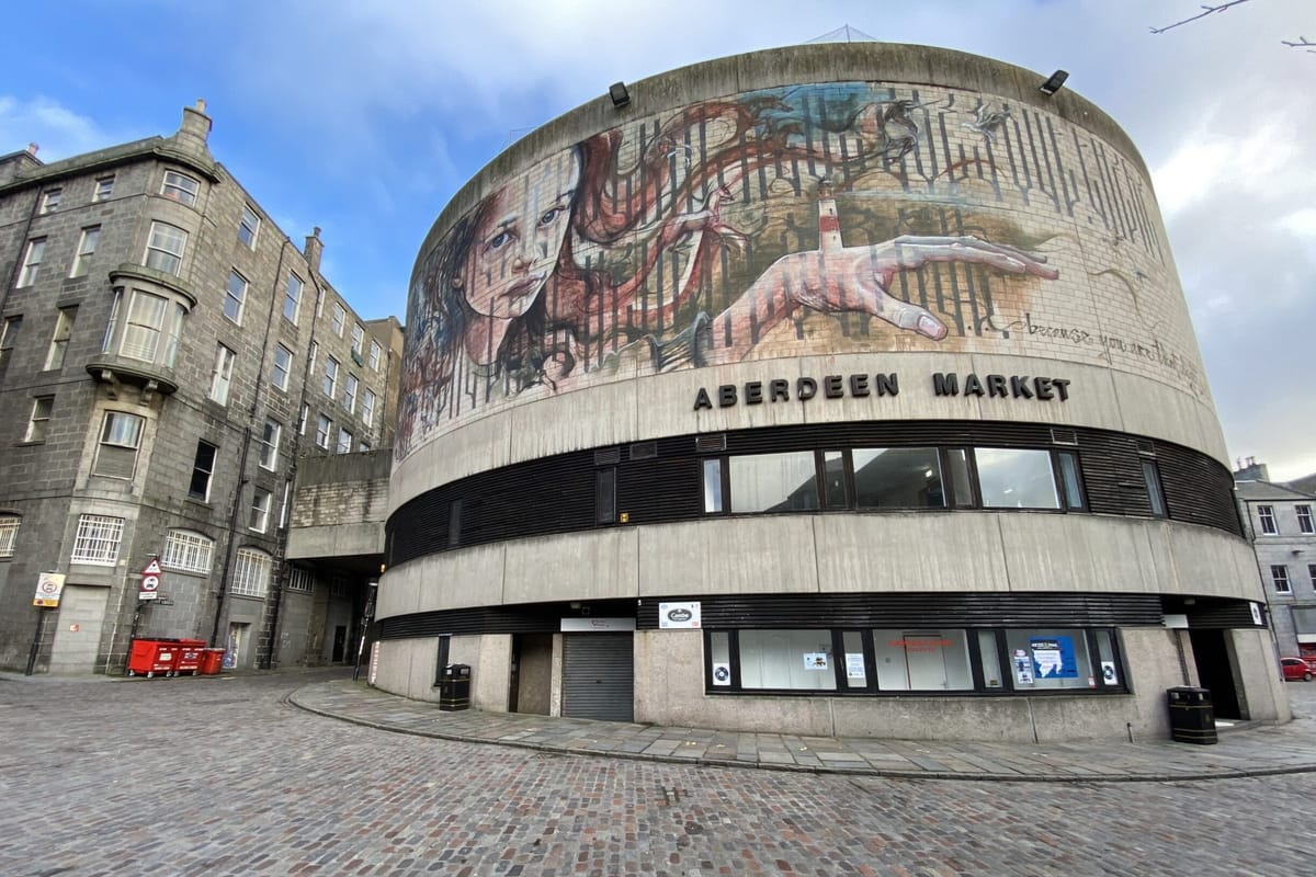 Nuart Aberdeen - Herakut's Mural at Aberdeen Market