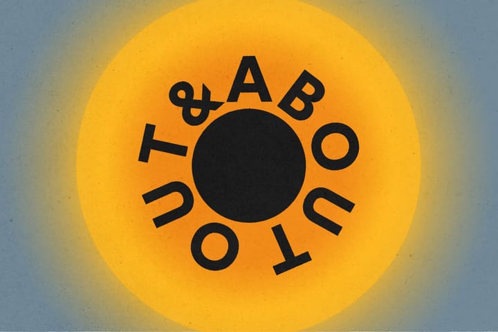 `POST Aberdeen Out & About section logo on yellow and grey background`