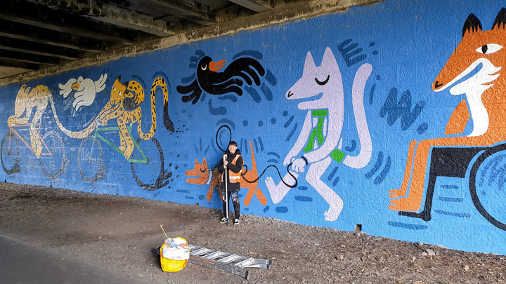 New Deeside Way street art encourages active travel